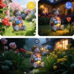Solar Turtle Garden Statue with Lights