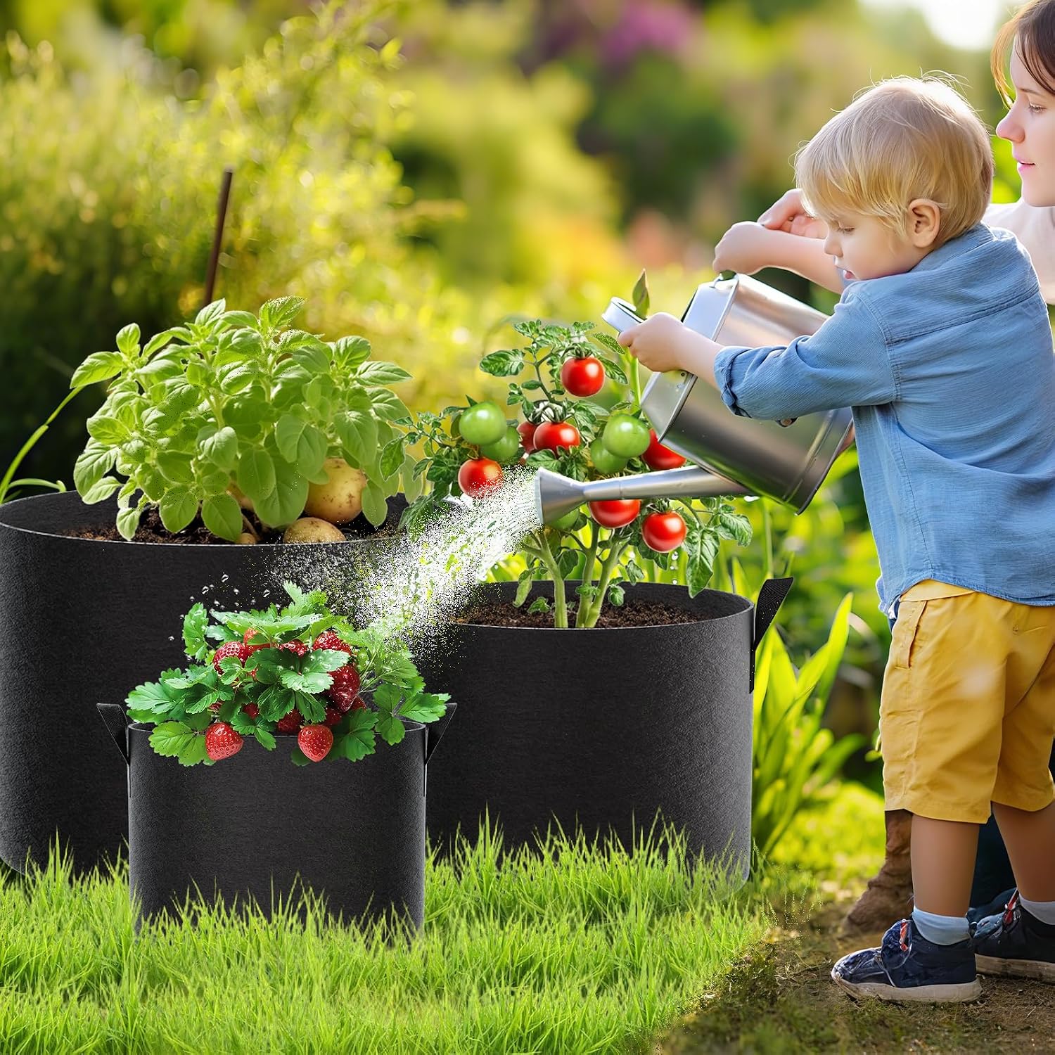 Four-Pack Fabric Grow Bags