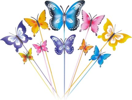 10-Piece Metal Butterfly Garden Stakes