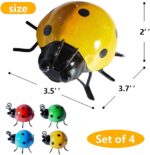 4-Pack Colorful Metal Ladybugs