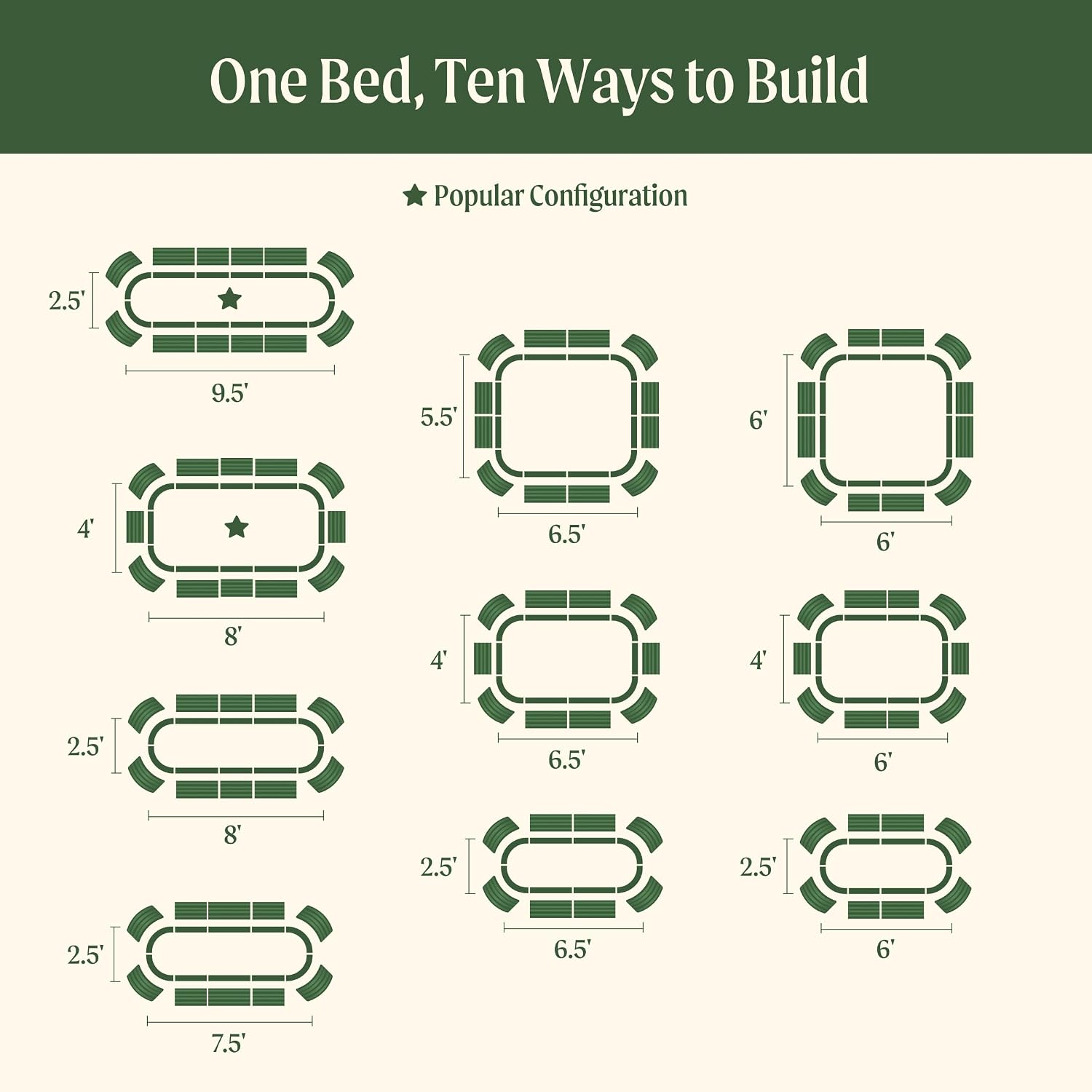 Olive Green Modular Raised Garden Bed