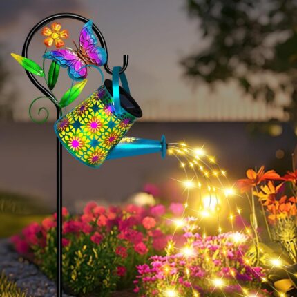 Butterfly Watering Can Solar Light