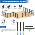 35-inch Black Square Cable Railing Post Kit