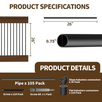 105-Pack Round Aluminum Deck Spindles Kit