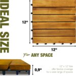 9-Pack Acacia Striped Deck Tiles