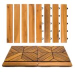 Interlocking Acacia Wood Decking Tiles