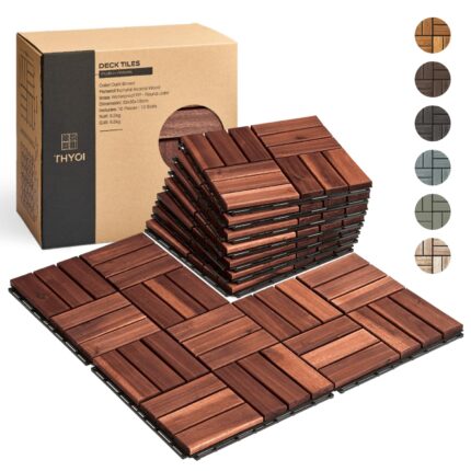 Interlocking Acacia Wood Decking Tiles 2