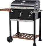 Black Charcoal Grill with Wheels