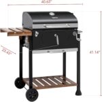 Black Charcoal Grill with Wheels
