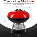 14.5-inch Red Portable Charcoal Grill