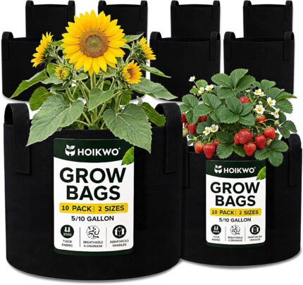 10-Pack Assorted Fabric Grow Bags