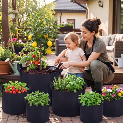 10-Pack Assorted Fabric Grow Bags