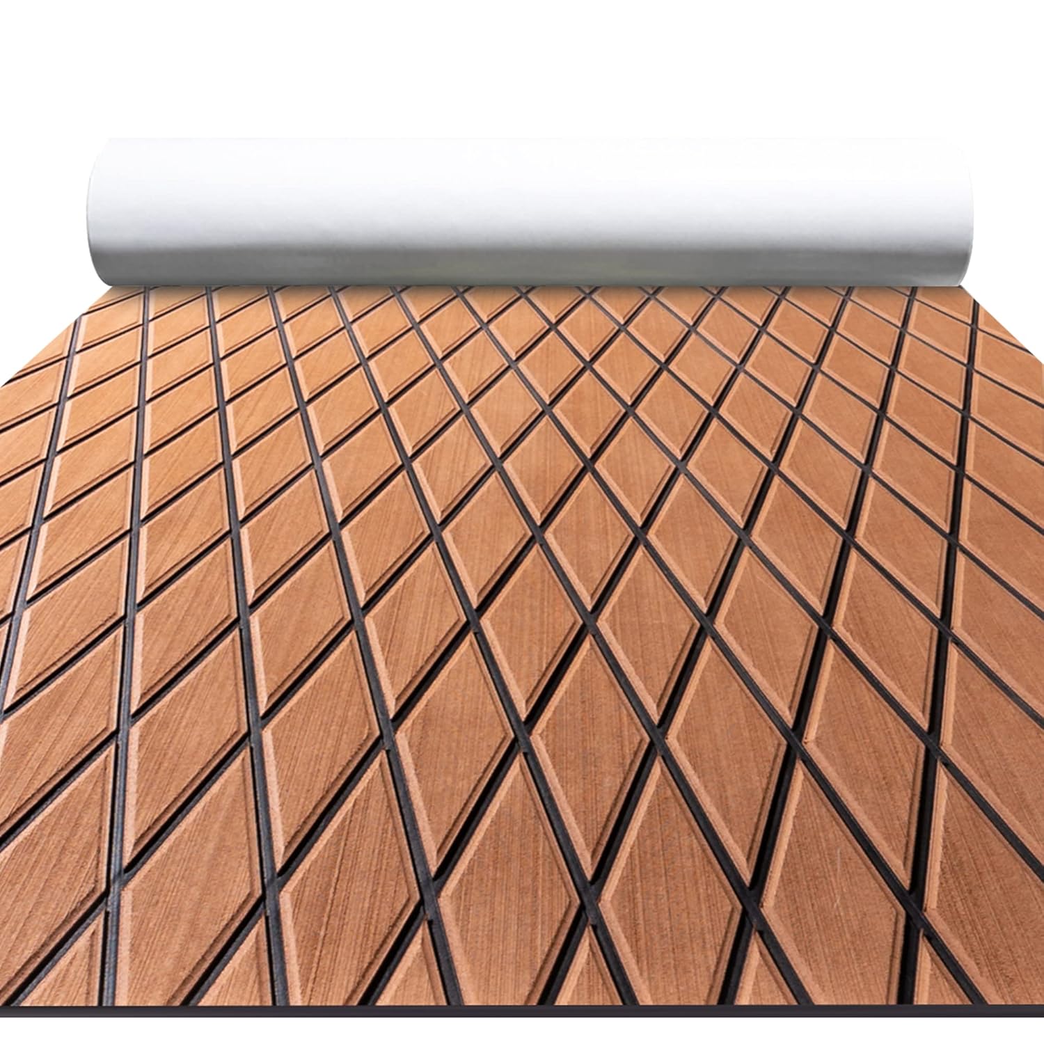 Teak Brown Diamond Foam Decking Roll Teak Brown Diamond Foam Decking Roll