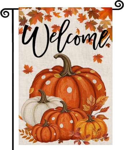 Pumpkin Welcome Double-Sided Garden Flag