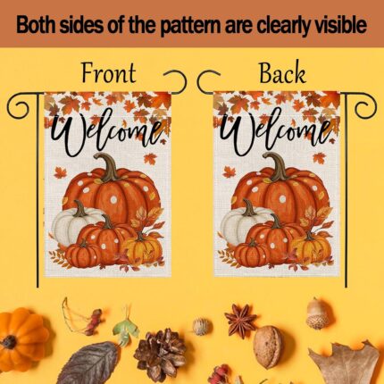 Pumpkin Welcome Double-Sided Garden Flag